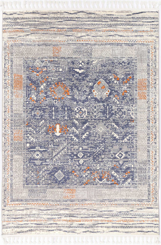 Inca Santiago Blue & Cream Contemporary RugInca Santiago Blue & Cream Contemporary Rug - /products/inca-inca04-black-grey