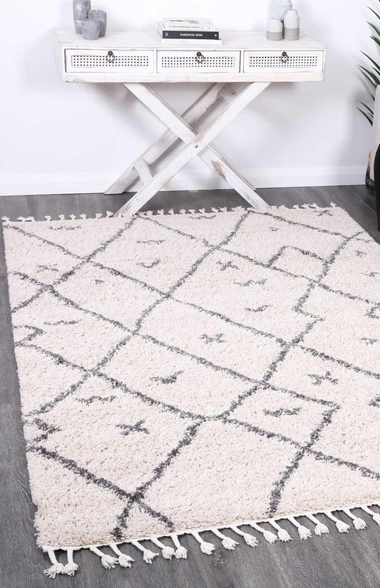 Kasbah Mizzie Tribal Cream Grey Rug - /products/kasbah-mizzie-tribal-cream-grey-rug