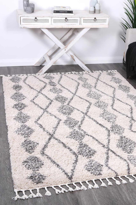 Kasbah Zara Tribal Cream Grey Rug - /products/kasbah-zara-tribal-cream-grey-rug