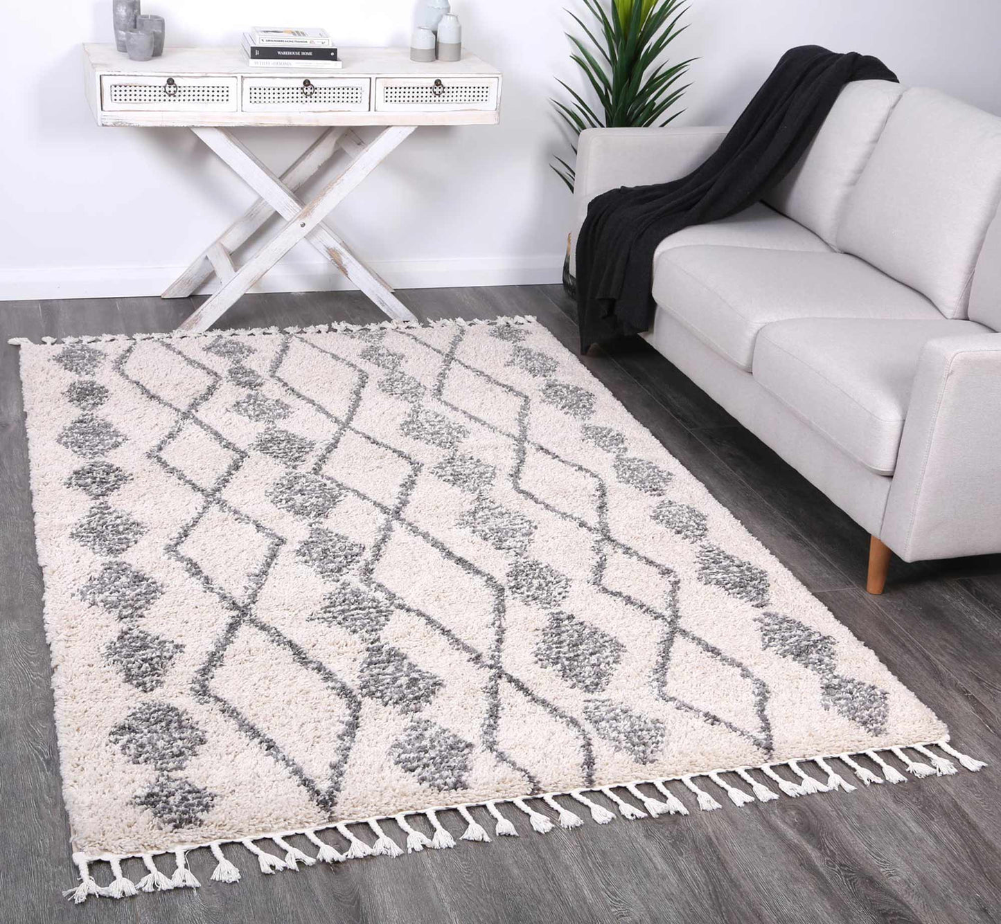 Kasbah Zara Tribal Cream Grey Rug