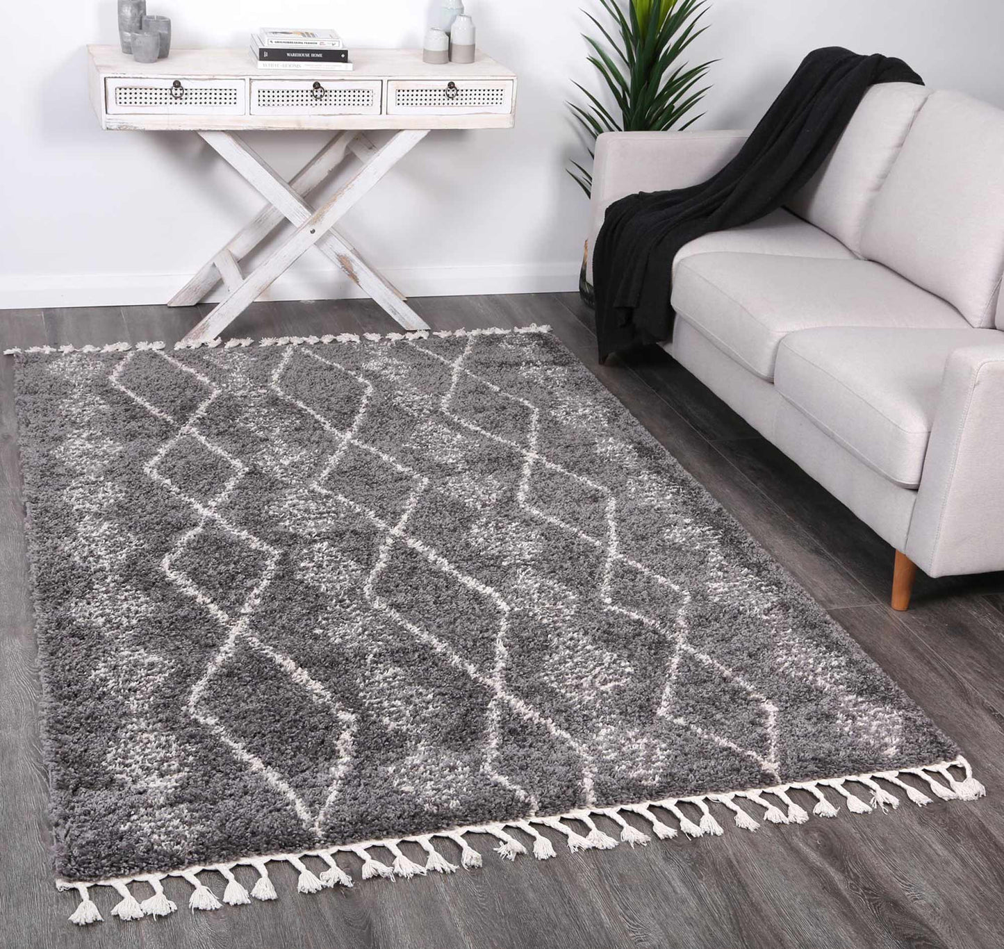 Kasbah Zara Tribal Grey Cream Rug