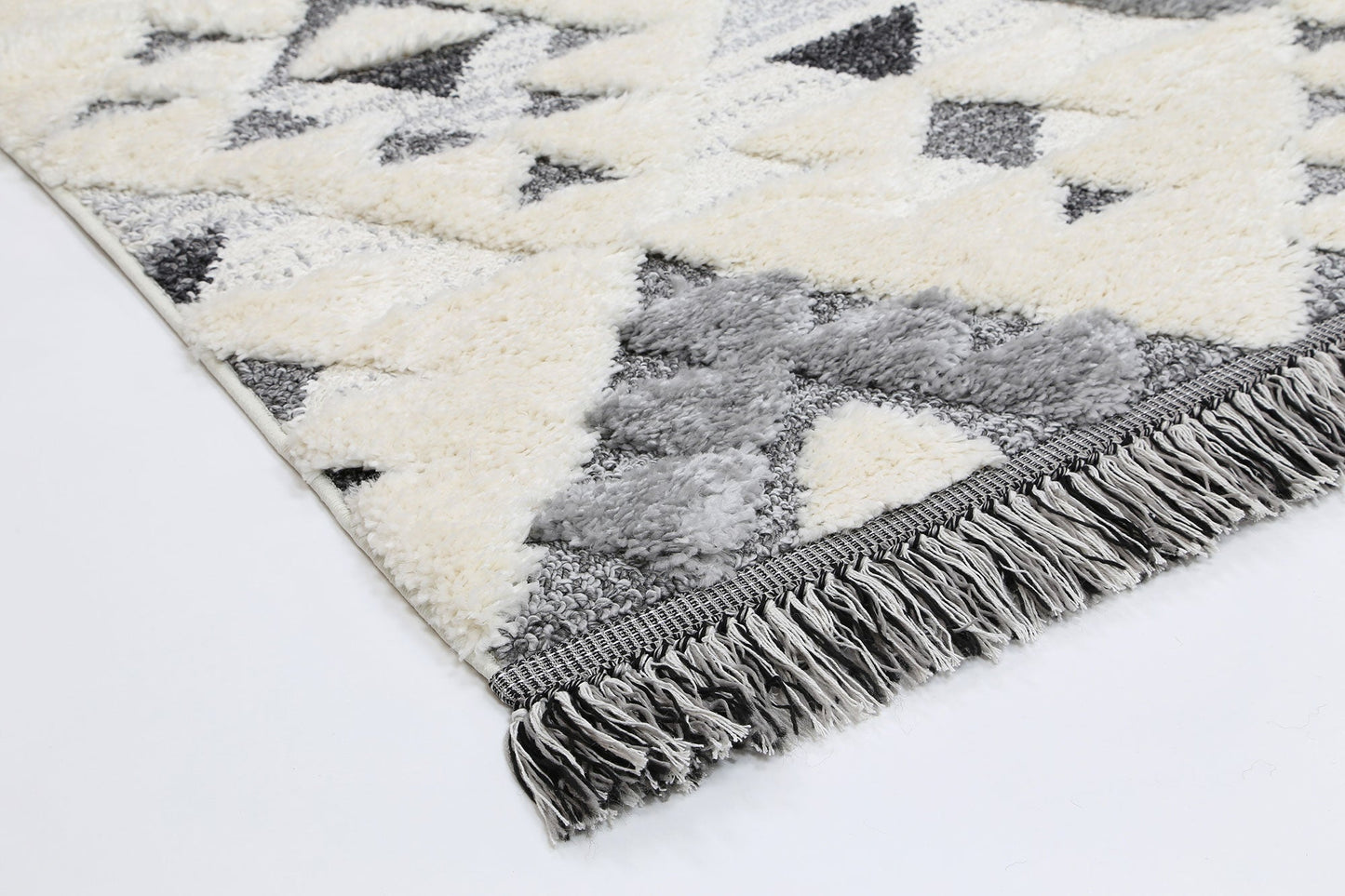 Kaza Tribal Diamond Cream Grey Rug