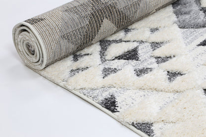 Kaza Tribal Diamond Cream Grey Rug