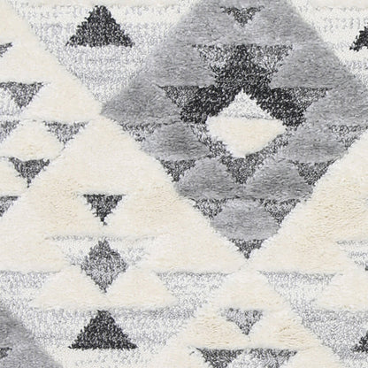 Kaza Tribal Diamond Cream Grey Rug