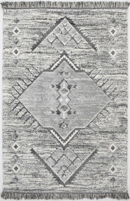 Kaza Tribal Tek Cream Grey Rug