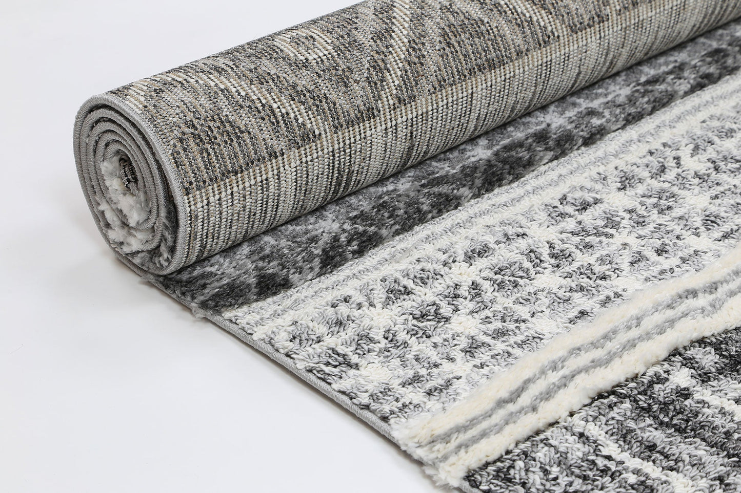 Kaza Tribal Lines Cream Anthracite Rug