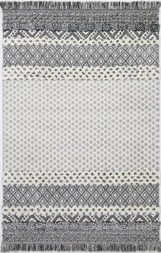 Kaza Tribal Edge Cream Anthracite RugKaza Tribal Edge Cream Anthracite Rug - /products/mono-tribal-edge-cream-anthracite