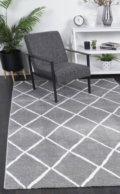 Kimberley Trellis Grey Contemporary Rug