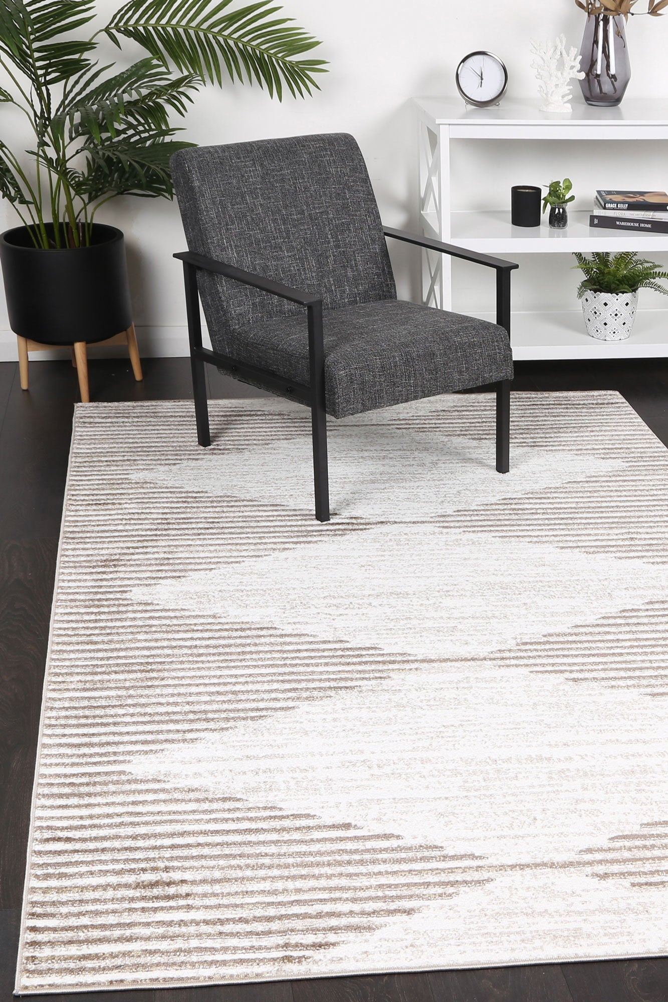 Kimberley Diamond Latte Contemporary Rug