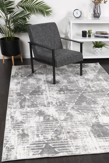 Kimberley Matrix Geometric Silver Rug