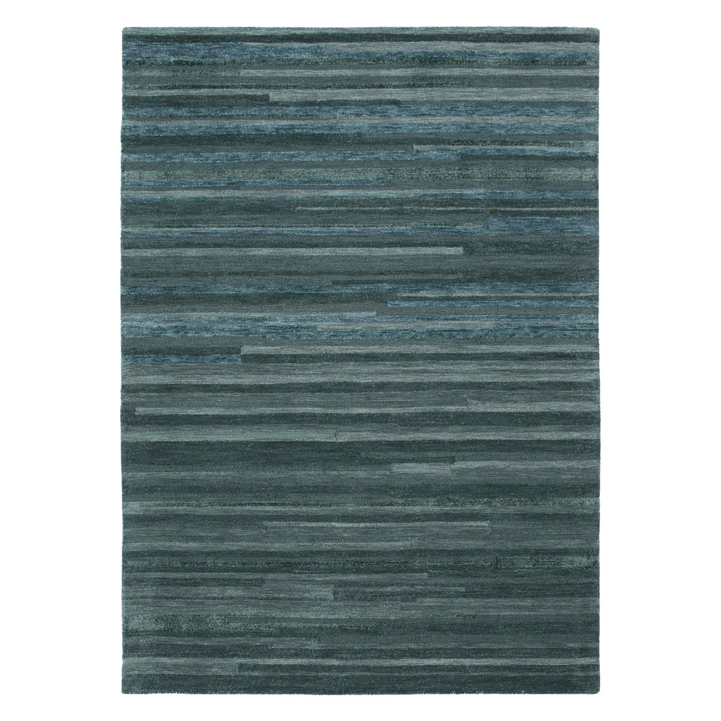Les Nomades Linear Teal Wool Rug