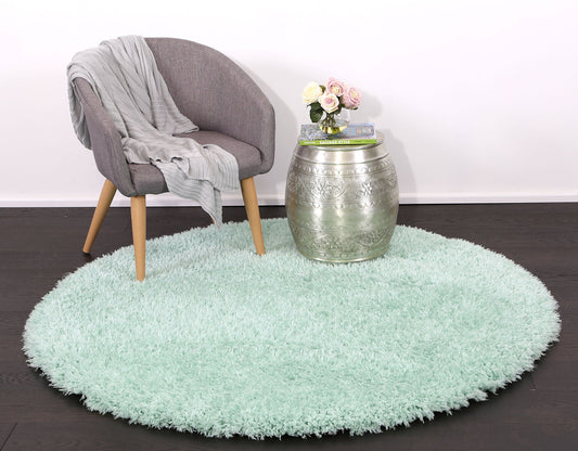 Flokati Super Soft Ultra Thick Blue Shaggy Round Rug - /products/flok80062bluer