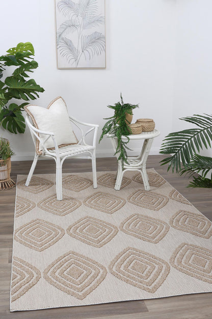 Maldives Modern Indoor/Outdoor Beige Rug (New landed)