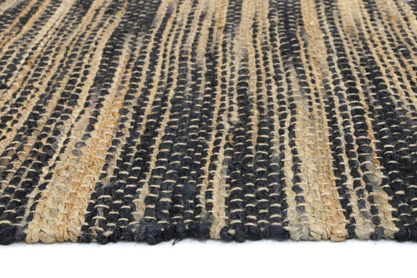 Malmo Grey Stipe Natural Jute Rug