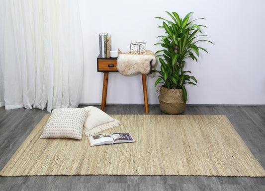 Malmo Stipe Natural Jute Rug Beige - /products/malmo-stipe-natural-jute-rug-beige