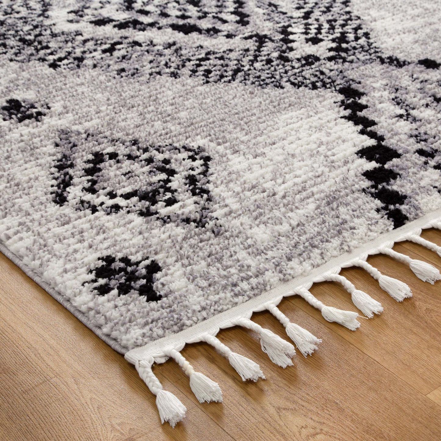 Mansour Aztec Grey Geometric Rug