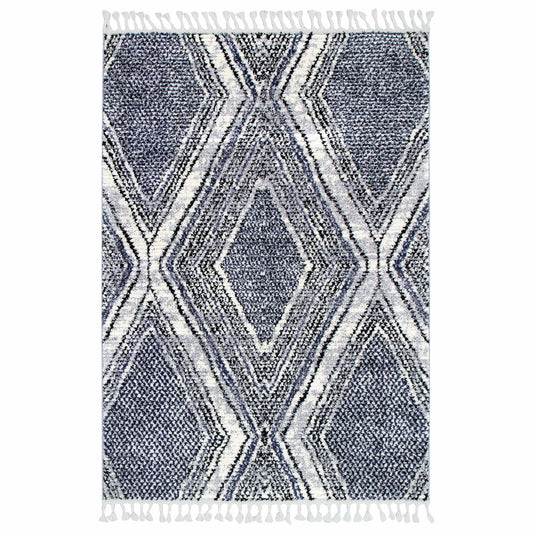 Mansour Harlequin Blue Geomteric RugMansour Harlequin Blue Geomteric Rug - /products/mansour-mans07-blue