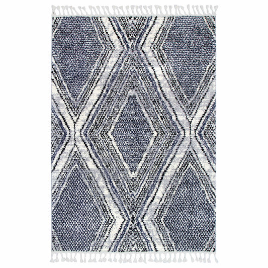 Mansour Harlequin Blue Geomteric RugMansour Harlequin Blue Geomteric Rug - /products/mansour-mans07-blue