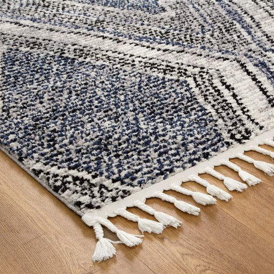 Mansour Harlequin Blue Geomteric Rug - /products/mansour-mans07-blue