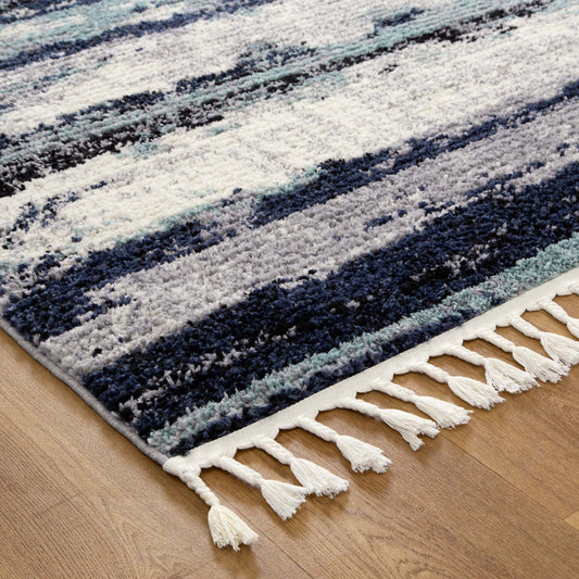 Mansour Horizon Blue Abstract Rug - /products/mansour-mans08-blue