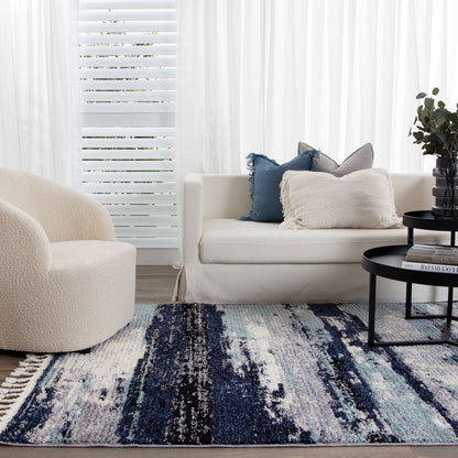 Mansour Horizon Blue Abstract Rug