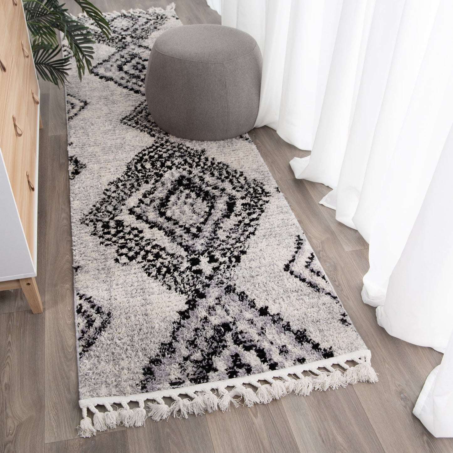 Mansour Aztec Grey Geometric Rug