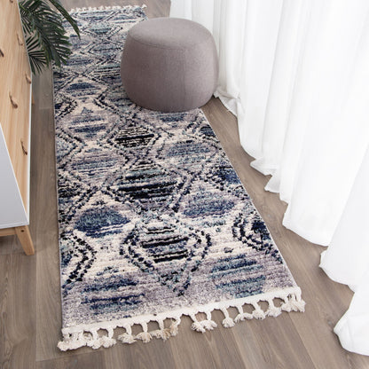 Mansour Diamond Blue Geometric Rug