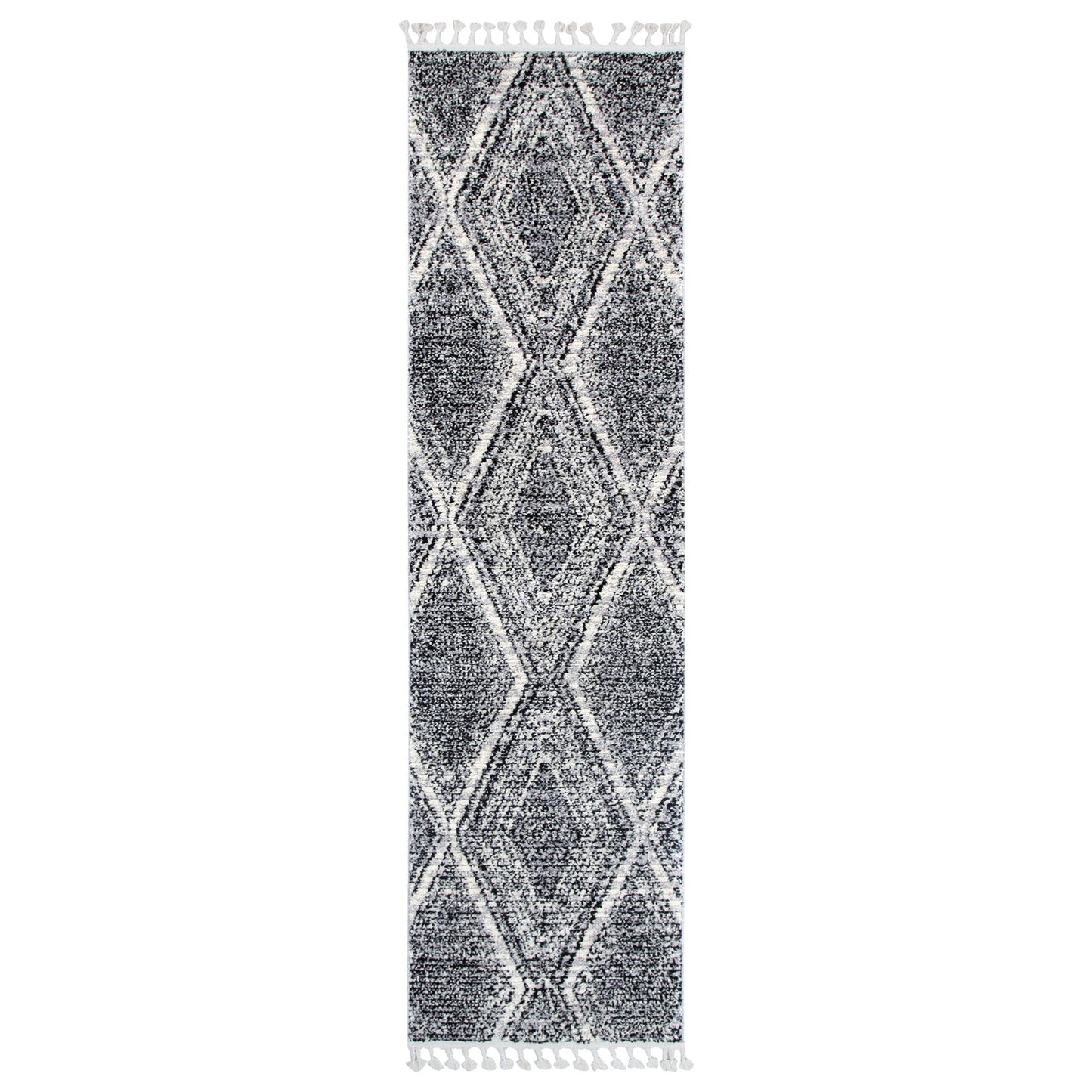 Mansour Harlequin Black & White Geometric Rug