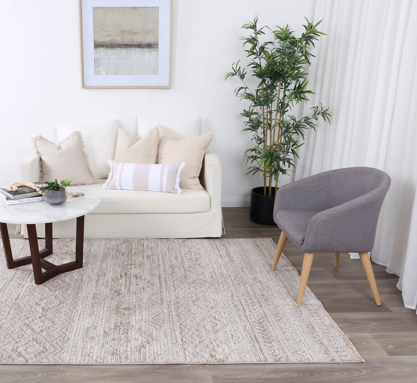Melbourne Kesh Beige Tribal Soft Rug