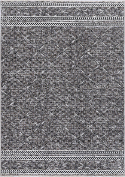 Melbourne Aleppo Charcoal Contemporary Soft Rug