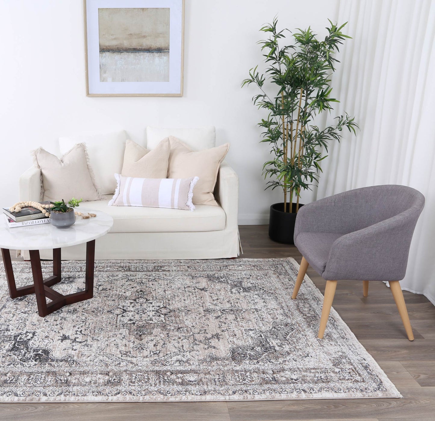 Melbourne Samarkad Ash Traditional Soft Rug