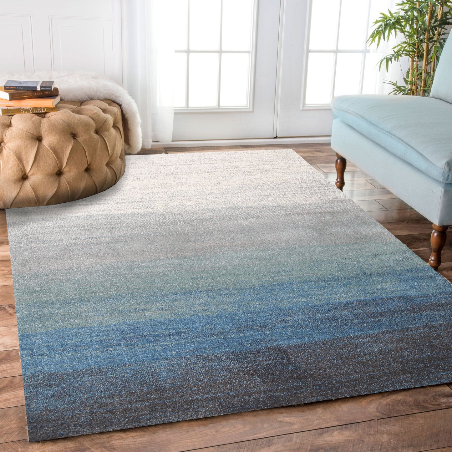 Matisse Aqua Blue Ombre Rug