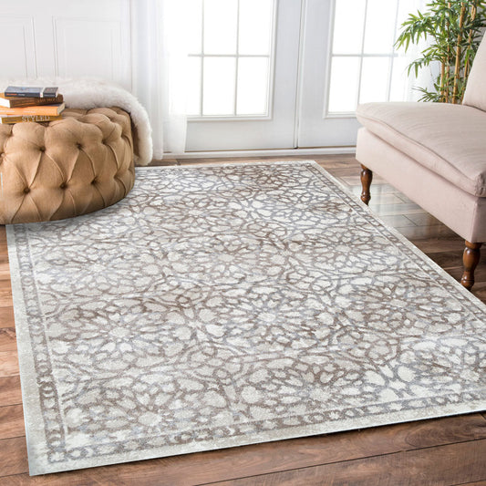 Matisse Grey and Beige Demask Rug - /products/morisot-grey-beige-demask-rug