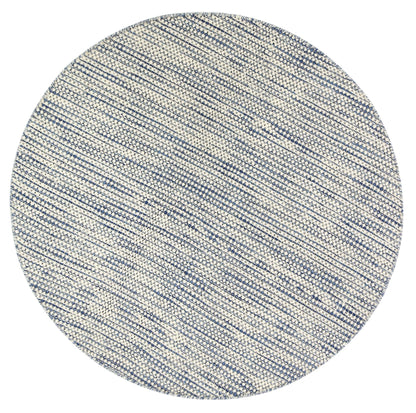 Nordic Blue Reversible Wool Round Rug