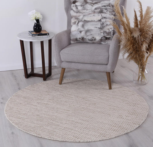 Nordic Brown Reversible Wool Round Rug - /products/scandi-beige-reversible-wool-round-rug