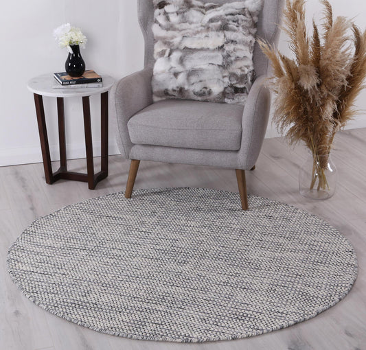 Nordic Grey Reversible Wool Round Rug - /products/scandi-grey-reversible-wool-round-rug