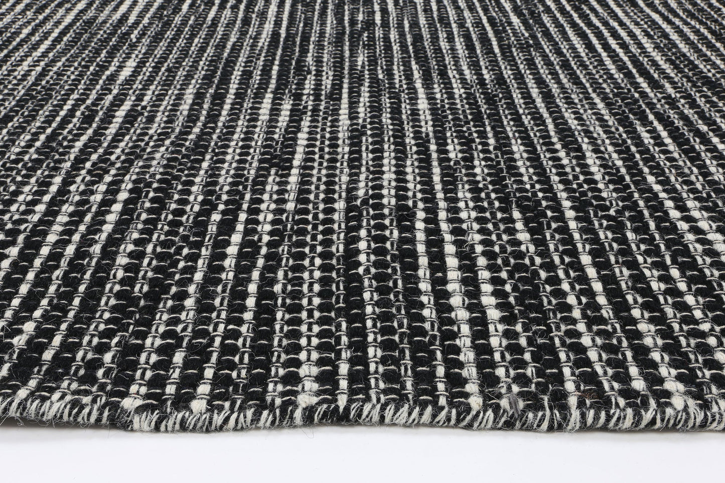 Nordic Black & White Reversible Wool Rug