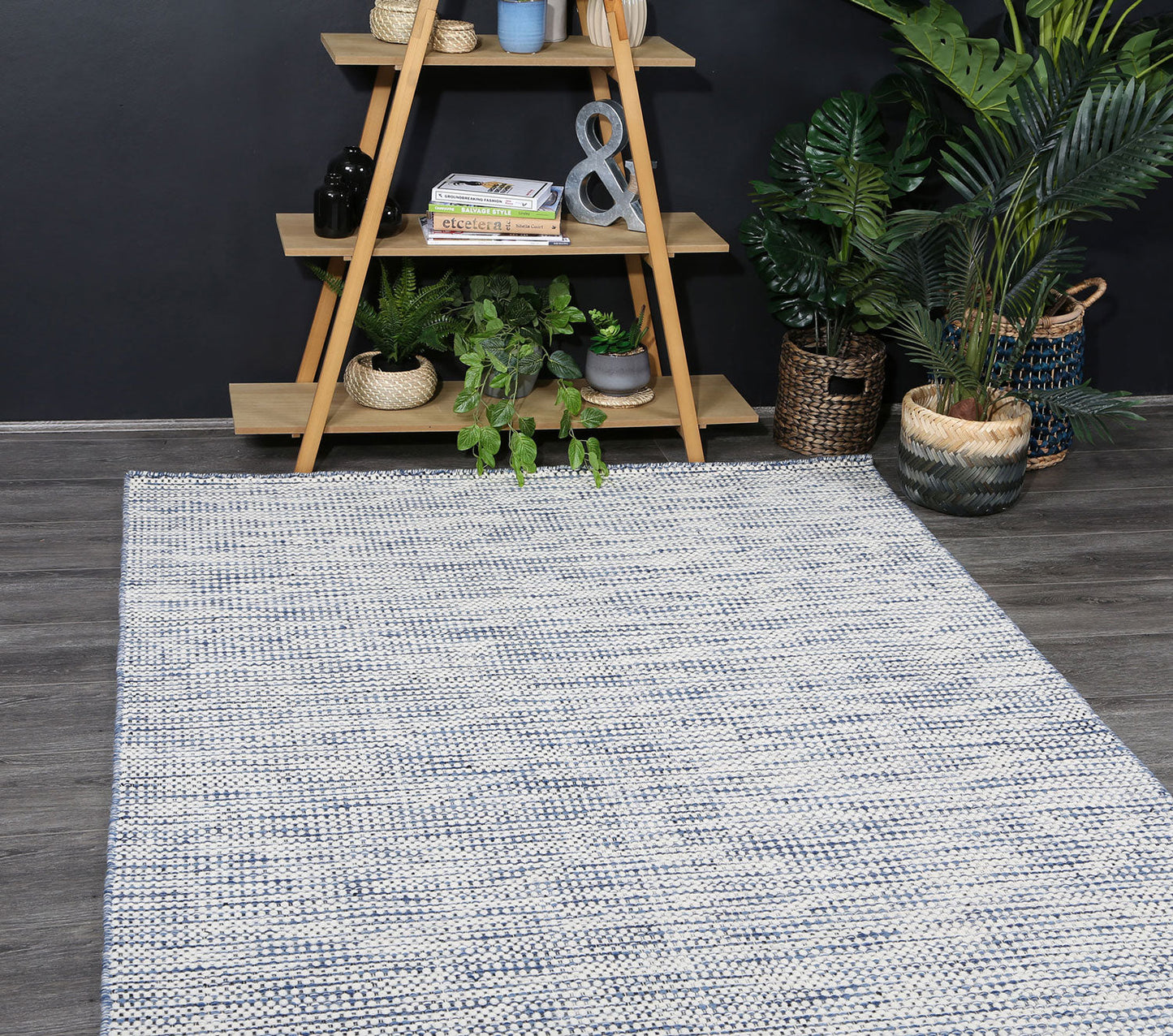 Nordic Blue Reversible Wool Rug