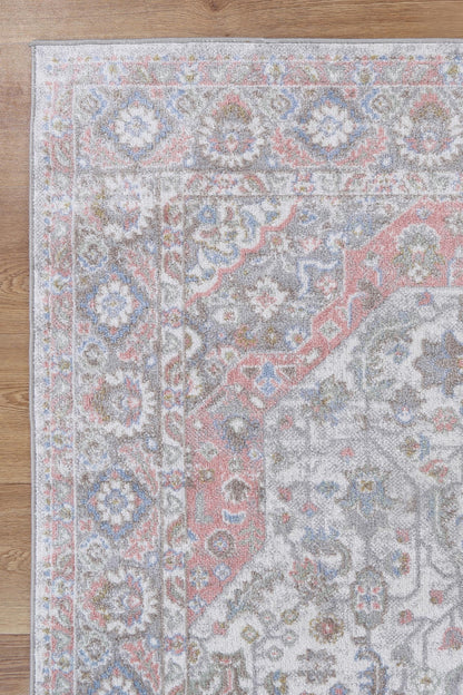 Oporto Bremen Blush & BlueTraditional Soft Rug