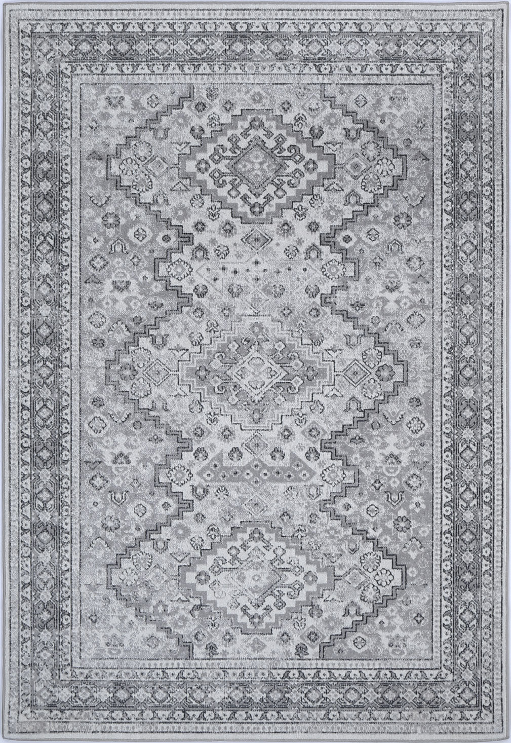 Oporto Mundra Grey Tribal Soft Rug