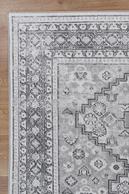 Oporto Mundra Grey Tribal Soft Rug