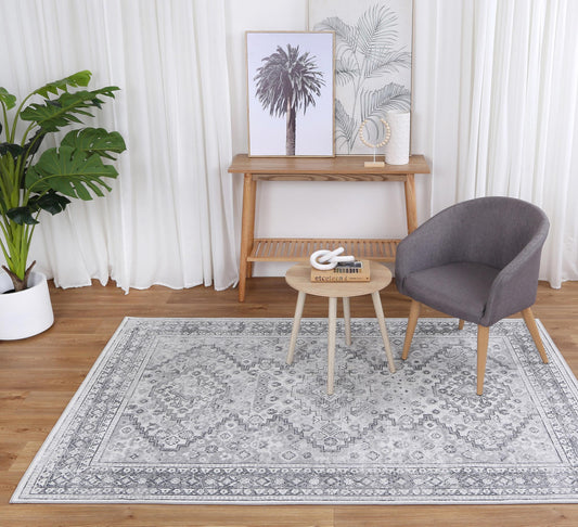 Oporto Mundra Grey Tribal Soft Rug - /products/oporto-mundra-grey-tribal-soft-rug