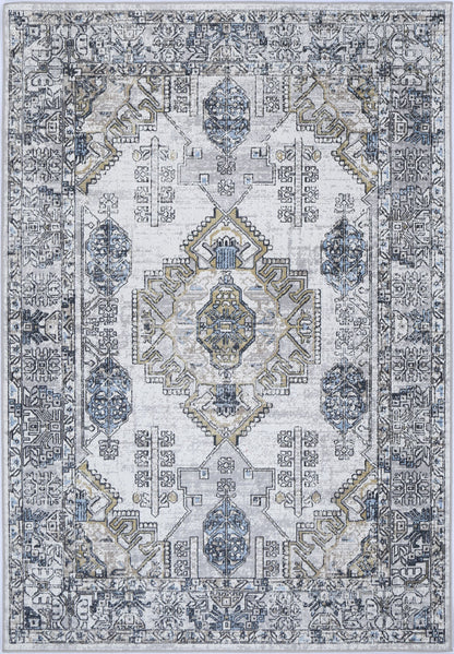 Oporto Taicang Blue & Grey Traditional Soft Rug