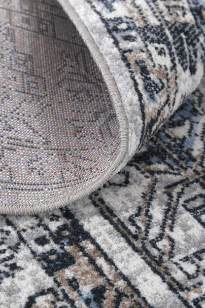 Oporto Taicang Blue & Grey Traditional Soft Rug