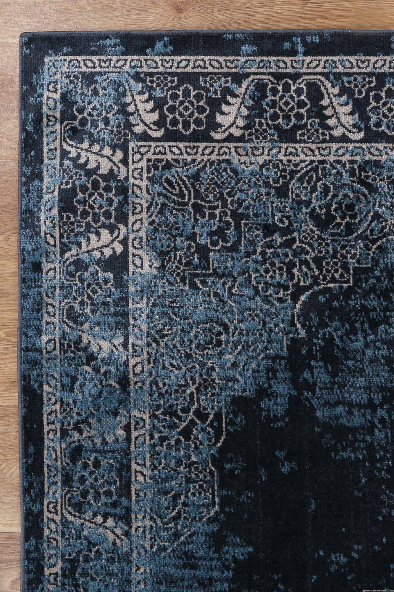 Oporto Algeciras Blue Transitional Soft Rug