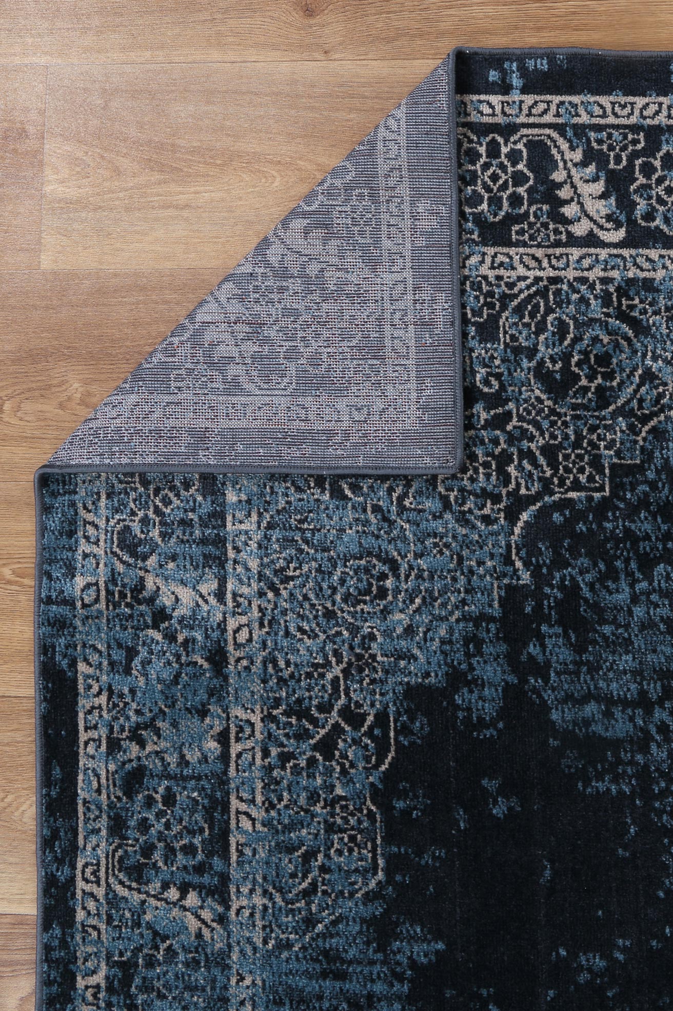 Oporto Algeciras Blue Transitional Soft Rug