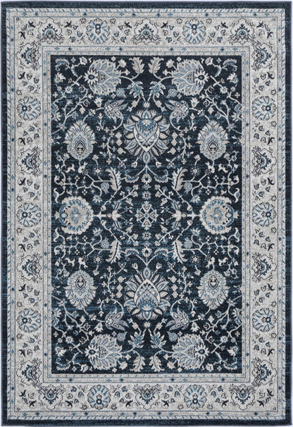 Oporto Salalah Blue Traditional Soft Rug