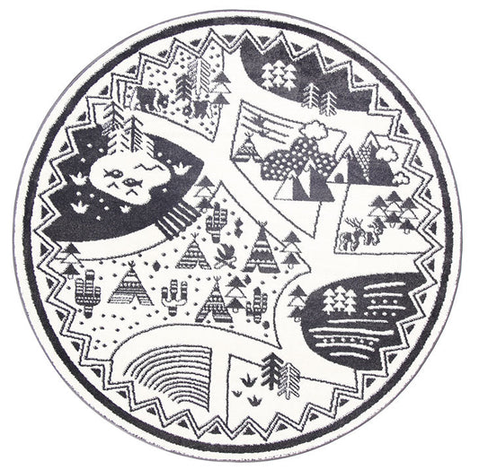 Piccolo Black and White Kids Camping Adventure Kids Round RugPiccolo Black and White Kids Camping Adventure Kids Round Rug - /products/piccolo-black-and-white-kids-camping-adventure-kids-round-rug