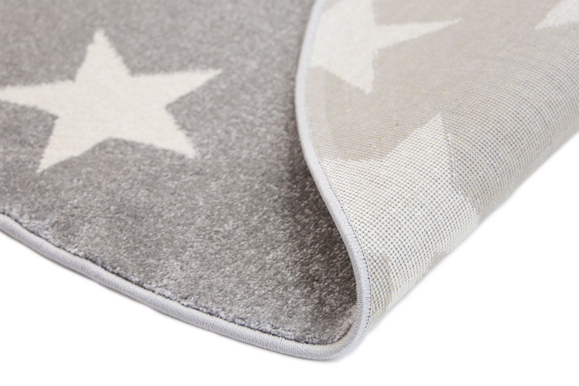 Piccolo Charcoal and White Stars Kids Round Rug