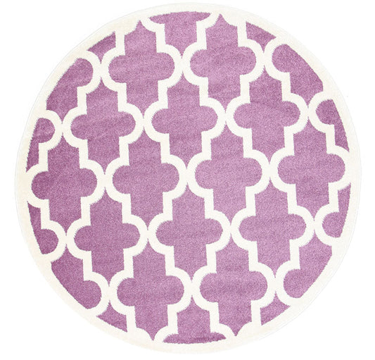 Piccolo Violet Pink and White Lattice Pattern Kids Round RugPiccolo Violet Pink and White Lattice Pattern Kids Round Rug - /products/piccolo-violet-pink-and-white-lattice-pattern-kids-round-rug